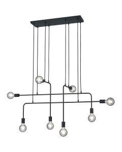 LED Hanglamp - Trion Conar - E27 Fitting - Rechthoek - Mat Zwart - Aluminium