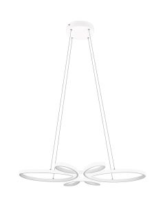 LED Hanglamp - Trion Crowl - 32W - Natuurlijk Wit 4000K - Dimbaar - Rond - Mat Wit - Metaal 1