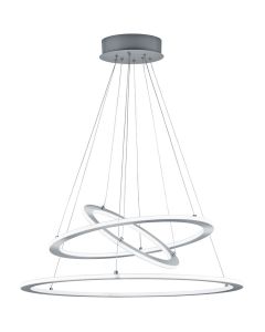 LED Hanglamp - Trion Duban - 75W - Warm Wit 3000K - Dimbaar - Rond - Mat Nikkel - Aluminium