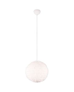 LED Hanglamp - Trion Fluffy - E27 Fitting - 1-lichts - Rond - Taupe - Synthetik Pluche 1