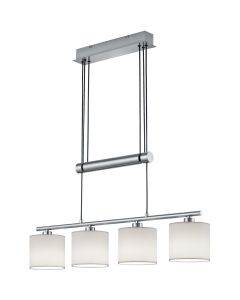 LED Hanglamp - Trion Gorino - E14 Fitting - 4-lichts - Rechthoek - Mat Wit - Aluminium