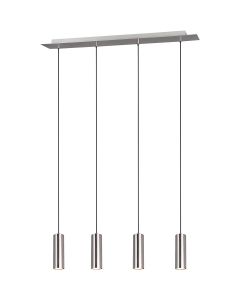 LED Hanglamp - Trion Mary - GU10 Fitting - 4-lichts - Rechthoek - Mat Nikkel - Aluminium 