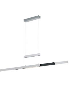 LED Hanglamp - Trion Trojan Up and Down - 45W - Aanpasbare Kleur - Rechthoek - Geborsteld Zilver - Aluminium