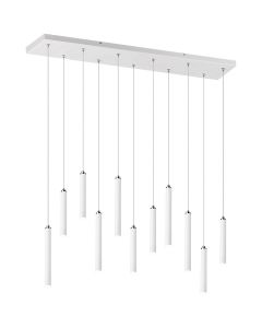 LED Hanglamp - Trion Tular - 22W - Warm Wit 3000K - Rechthoek - Mat Wit - Aluminium