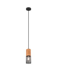 LED Hanglamp - Trion Yosh - E27 Fitting - 1-lichts - Rond - Mat Zwart - Aluminium