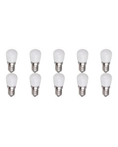 LED Lamp 10 Pack - Aigi Santra - 1.5W - E14 Fitting - Warm Wit 3000K - Mat Wit - Glas