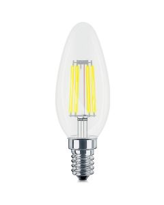 LED Lamp E14 Kaars Filament - Brinton - Helder 4W 470lm - 830 Warm Wit 3000K - C35 - CLR - Dimbaar | Vervangt 40W