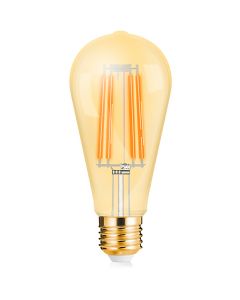 LED Lamp E27 Edison Filament - Brinton - Amber 6W 540lm - 822 Zeer Warm Wit 2200K - ST64 | Vervangt 45W