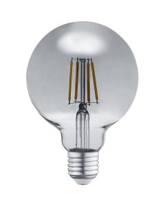 LED Lamp - Filament - Trion Globin - E27 Fitting - 6W - Warm Wit 3000K - Rookkleur - Aluminium