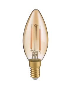 LED Lamp - Filament - Trion Kirza - E14 Fitting - 2W - Warm Wit-2700K - Amber - Glas