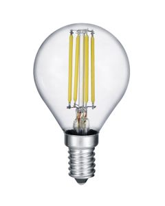 LED Lamp - Filament - Trion Topus - 4W - E14 Fitting - Warm Wit 3000K - Transparent Helder - Aluminium