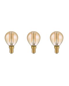 LED Lamp - Filament - Trion Tropin - Set 3 Stuks - E14 Fitting - 2W - Warm Wit-2700K - Amber - Glas