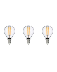 LED Lamp - Filament - Trion Tropin - Set 3 Stuks - E14 Fitting - 2W - Warm Wit-2700K - Transparant Helder - Glas