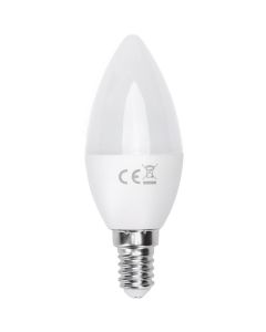 LED Lamp - Smart LED - Aigi Kiyona - Bulb C37 - 5W - E14 Fitting - Slimme LED - Wifi LED - Aanpasbare Kleur - Mat Wit - Glas