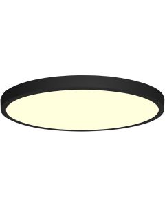 LED Paneel - Ø30 - 28W - Warm Wit 3000K - Mat Zwart - Opbouw - Rond - Aluminium