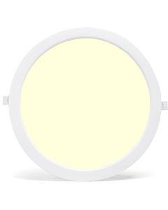 LED Paneel - Downlight - Aigi - Warm Wit 3000K - 24W - Ø30 - Inbouw - Rond - Wit - Flikkervrij