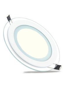 LED Paneel / Downlight Set BSE Rond Inbouw 6W 4200K Natuurlijk Wit 96mm Glas Armatuur Spatwaterdicht