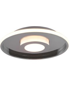 LED Plafondlamp - Badkamerlamp - Trion Asmaya - Opbouw Rond 35W - Spatwaterdicht IP44 - Dimbaar - Warm Wit 3000K - Mat Chroom - Aluminium