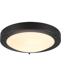 LED Plafondlamp - Badkamerlamp - Trion Condi - Opbouw Rond - Spatwaterdicht IP44 - E27 Fitting - Mat Zwart Aluminium - Ø310mm