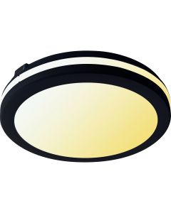 LED Plafondlamp - Kozolux Scarly - 30W 2700lm - Aanpasbare Lichtkleur 3in1 CCT - IP65 - Rond - Zwart