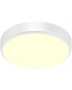 LED Plafondlamp met Sensor + Dag en Nacht Sensor - Brinton Gruna - 20W 2000lm - Warm Wit 3000K - IP54 - Opbouw - Rond - Wit