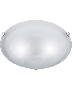 LED Plafondlamp - Plafondverlichting - Trion Adirona XL - E27 Fitting - Rond - Mat Nikkel - Aluminium