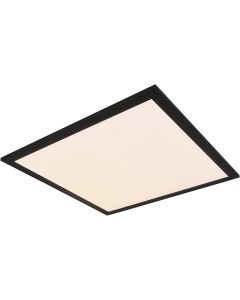 LED Plafondlamp - Plafondverlichting - Trion Alina - 18W - Warm Wit 3000K - Dimbaar - Mat Zwart - Aluminium - 45cm