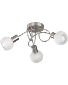 LED Plafondlamp - Plafondverlichting - Trion Antiniba - E14 Fitting - 3-lichts - Rond - Mat Nikkel - Aluminium