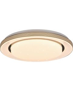 LED Plafondlamp - Plafondverlichting - Trion Atras - 18W - Aanpasbare Kleur - Afstandsbediening - Dimbaar - Sterlicht - Rond - Mat Zwart - Kunststof