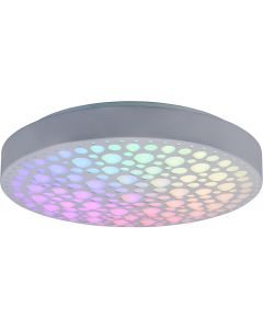 LED Plafondlamp - Plafondverlichting - Trion Carol - 22W - Aanpasbare Kleur - RGB - Afstandsbediening - Dimbaar - Rond - Mat Wit - Kunststof