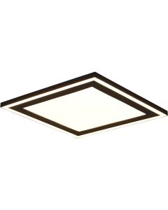 LED Plafondlamp - Plafondverlichting - Trion Coman - 24.5W - Warm Wit 3000K - Vierkant - Mat Zwart - Kunststof