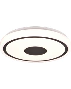 LED Plafondlamp - Plafondverlichting - Trion Duna - 16W - Warm Wit 3000K - Rond - Mat Zwart - Kunststof 1