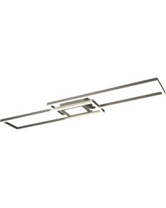 LED Plafondlamp - Plafondverlichting - Trion Gandon - 37W + 10W - Aanpasbare Kleur - Dimbaar - Rond - Mat Nikkel - Aluminium