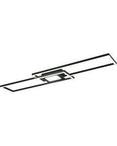 LED Plafondlamp - Plafondverlichting - Trion Gandon - 37W + 10W - Aanpasbare Kleur - Dimbaar - Rond - Mat Zwart - Aluminium