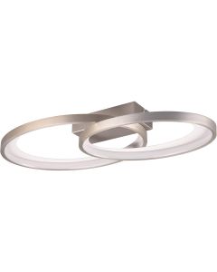 LED Plafondlamp - Plafondverlichting - Trion Gela - 25W - Warm Wit 3000K - Rond - Mat Nikkel - Metaal 1