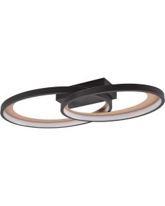 LED Plafondlamp - Plafondverlichting - Trion Gela - 25W - Warm Wit 3000K - Rond - Zwart Goud - Metaal 1