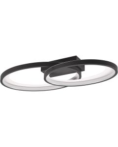 LED Plafondlamp - Plafondverlichting - Trion Gela - 25W - Warm Wit 3000K - Rond - Zwart Wit - Metaal 1