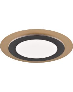 LED Plafondlamp - Plafondverlichting - Trion Groan - 42W - Aanpasbare Kleur - Afstandsbediening - Dimbaar - Rond - Zwart Goud - Metaal 1