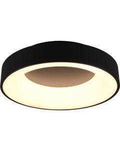 LED Plafondlamp - Plafondverlichting - Trion Gurano - 27W - Warm Wit 3000K - Rond - Mat Zwart - Aluminium