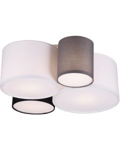 LED Plafondlamp - Plafondverlichting - Trion Hotia - E27 Fitting - 4-lichts - Rond - Mat Meerkleurig - Aluminium