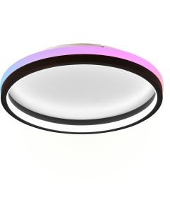 LED Plafondlamp - Plafondverlichting - Trion Kio - 18W - RGBW - Dimbaar - Aanpasbare Kleur - Afstandsbediening - Rond - Mat Zwart - Metaal 1