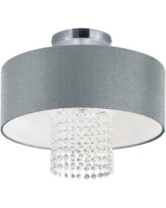 LED Plafondlamp - Plafondverlichting - Trion Kong - E14 Fitting - Rond - Mat Zilver - Aluminium