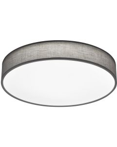 LED Plafondlamp - Plafondverlichting - Trion Lanago - 40W - Aanpasbare Kleur - Rond - Mat Grijs - Textiel