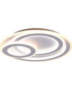 LED Plafondlamp - Plafondverlichting - Trion Mirna - 74W - Aanpasbare Kleur - Afstandsbediening - Dimbaar - Rond - Mat Wit - Aluminium