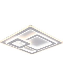 LED Plafondlamp - Plafondverlichting - Trion Mirna - 76W - Aanpasbare Kleur - Afstandsbediening - Dimbaar - Vierkant - Mat Wit - Aluminium