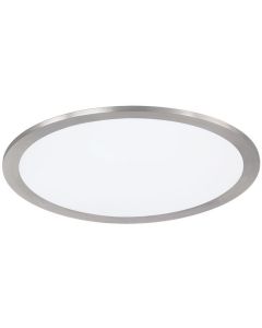 LED Plafondlamp - Plafondverlichting - Trion Povino - 15W - Warm Wit 3000K - Dimbaar - Rond - Mat Nikkel - Aluminium