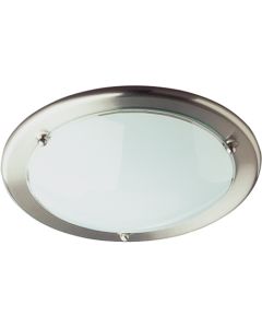 LED Plafondlamp - Plafondverlichting - Trion Primy - E27 Fitting - Rond - Mat Nikkel - Aluminium