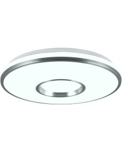 LED Plafondlamp - Plafondverlichting - Trion Reli - 21W - Aanpasbare Kleur - RGB - Afstandsbediening - Dimbaar - Sterlicht - Rond - Geborsteld Aluminium - Kunststof 1