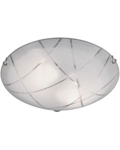 LED Plafondlamp - Plafondverlichting - Trion Sandra - E27 Fitting - 2-lichts - Rond - Mat Wit - Glas