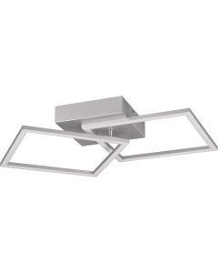 LED Plafondlamp - Plafondverlichting - Trion Square - 20W - Warm Wit 3000K - Vierkant - Titaan - Metaal 1